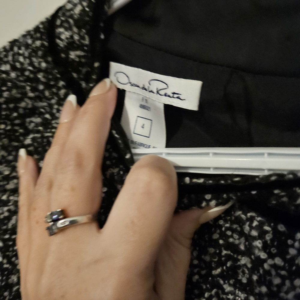 Oscar de la Renta Black and White Tweed Jacket